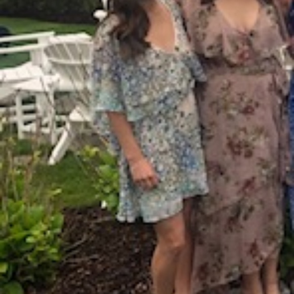 Free People Blue Green Floral Dress - Picture 1 of 4